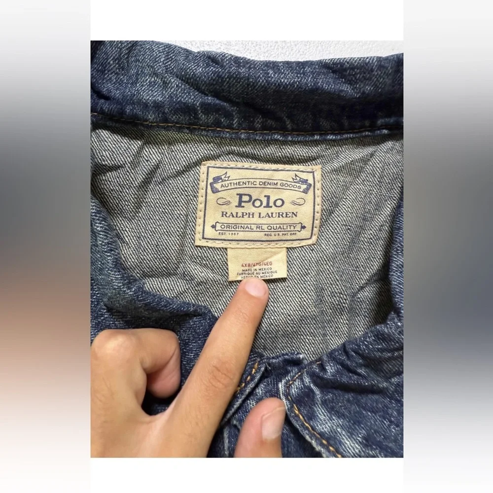 New Polo Ralph Lauren Blue Core Replen Long Sleeve Collared Trucker Jacket 4XB